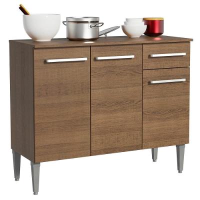Balcão de Pia Emilly 3 Portas 1 Gaveta Rustic Madesa