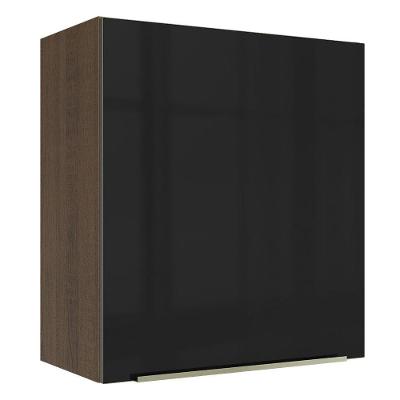 Armário Aéreo Madesa Lux 60cm 1 Porta Rustic e Preto