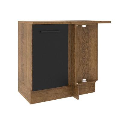Balcão de Canto Madesa Agata 1 Porta Rustico Preto
