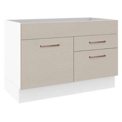 Balcão Gabinete De Pia 1 Porta E 2 Gavetas Branco/crema Agata Madesa Branco/crema