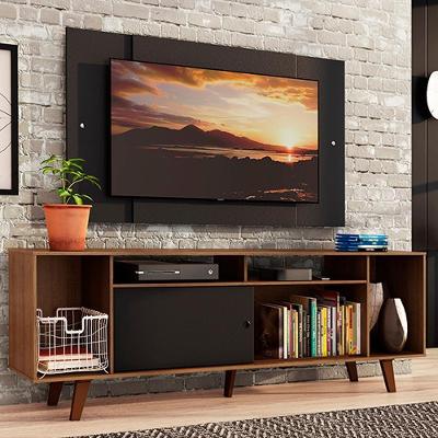 Rack Madesa Painel para Tv Até 58" com Pés Preto/rustic 7kd8