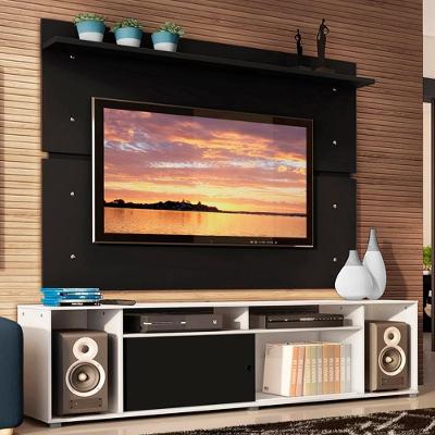Rack Cancun e Painel para TV até 65" Branco/Preto Madesa