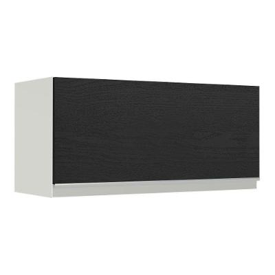 Armário Aéreo 70cm 1 Porta Basculante Branco Preto
