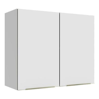 Armário Aéreo 80 Cm 2 Portas Branco/Branco Veludo