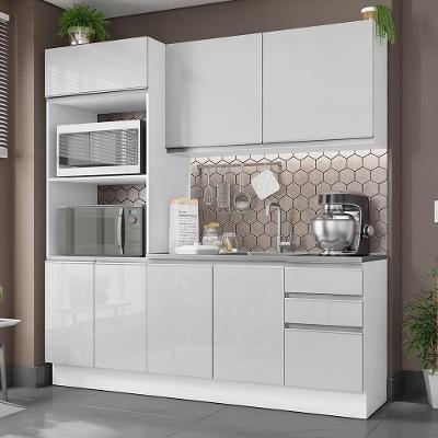 Cozinha Acordes Glamy Branco MDF 2 Gavetas 8 Portas Madesa 