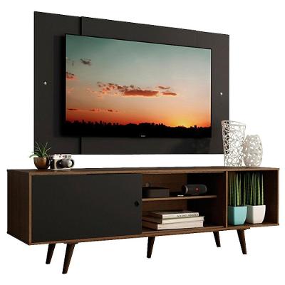 Rack Dubai com Pés e Painel Tv até 58" Rustic/preto Madesa
