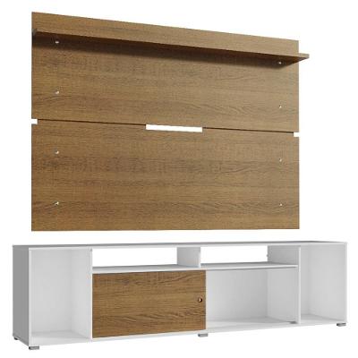 Rack Cancun e Painel para TV até 65" Branco/Rustic Madesa