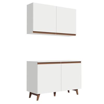 Kit Reims com Armário Aéreo e Balcão Branco Madesa