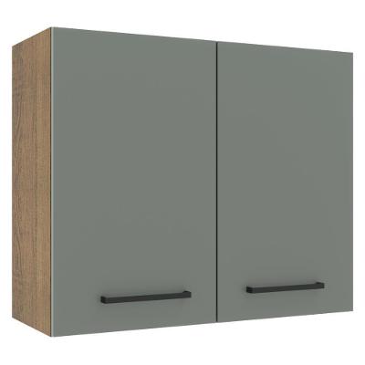 Armário Aéreo Madesa Agata 80 Cm 2 Portas Cinza