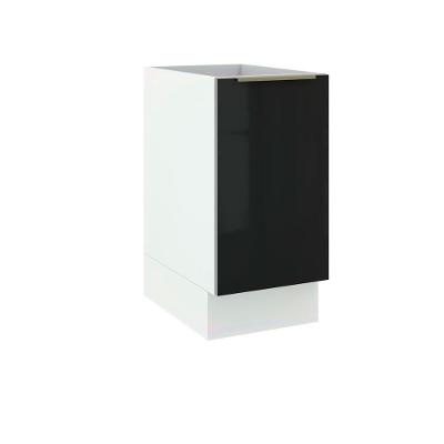 Balcão Madesa Lux 40cm 1 Porta Branco Preto