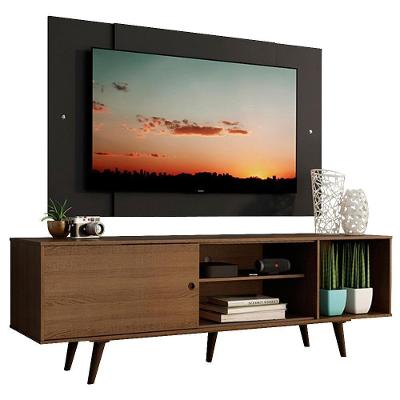 Rack Dubai com Pés e Painel Tv até 58" Rustic/preto Madesa