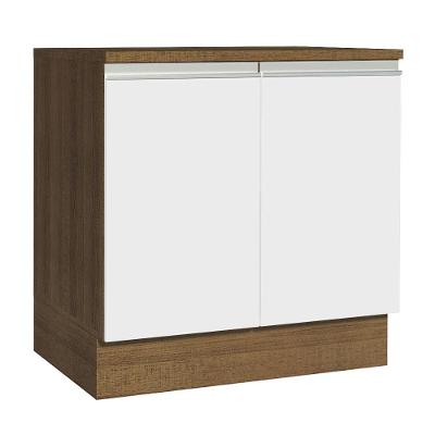 Balcão Glamy 80 cm 2 Portas Rustic e Branco Madesa