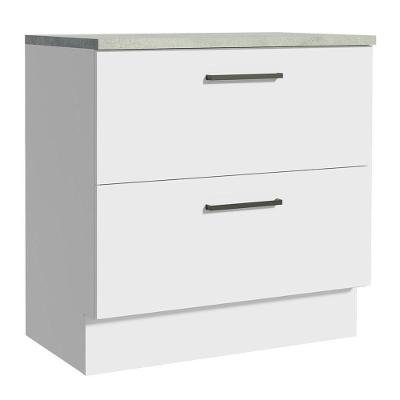 Balcão 80 Cm 2 Gavetas Branco Agata Madesa Branco