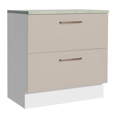 Balcão 80 Cm 2 Gavetas Branco/crema Agata Madesa Branco/crema