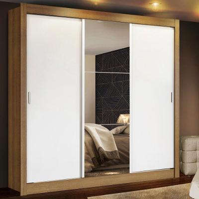 Guarda Roupa Casal Mônaco 3 Portas Correr 1 Espelho Madesa