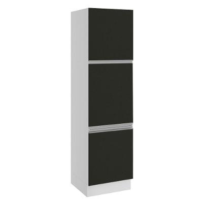 Paneleiro Madesa Glamy 60 Cm 3 Portas Branco Preto