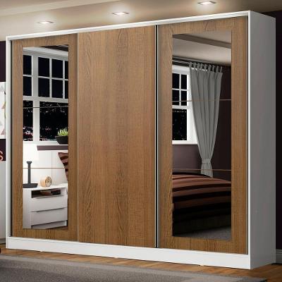 Guarda-roupa Casal Madesa Eros 3 Portas de Correr com Espelhos 