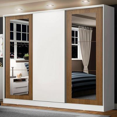 Guarda-roupa Casal Eros 3 Portas de Correr com Espelhos Madesa 