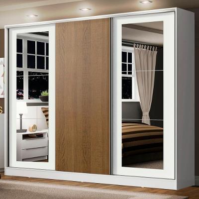 Guarda-roupa Casal Eros 3 Portas de Correr com Espelhos Madesa 
