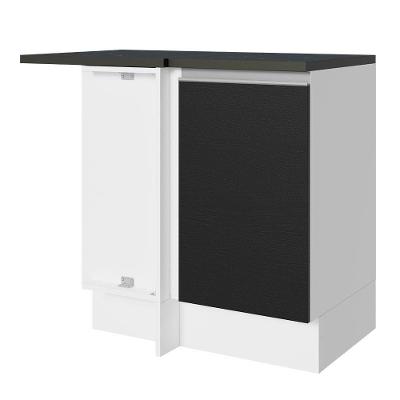 Balcão De Canto 100% Mdf 1 Porta Branco/preto