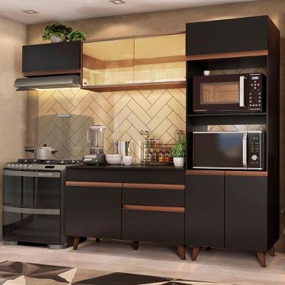 Cozinha Completa Madesa Reims Xa260001 Com Armário E Balcão - Preto/rustic