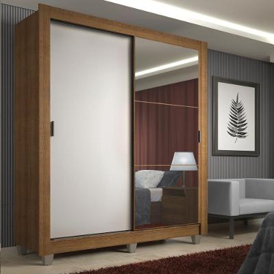 Guarda-Roupa Denver 2 Portas 1 Espelho Branco/Rustic Madesa