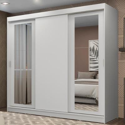 Guarda-roupa 3 Portas de Correr Espelhos 3 Gavetas Madesa