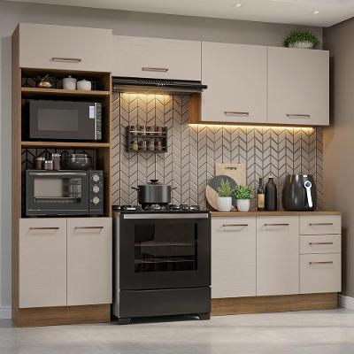 Armário De Cozinha Completa 270cm Rustic/crema Agata Madesa 07 Rustic/crema