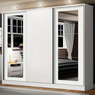 Guarda-roupa Casal Eros 3 Portas de Correr com Espelhos Madesa 