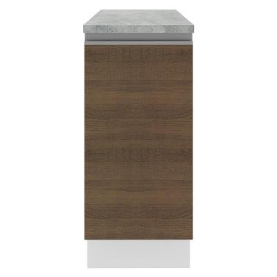 Balcão Glamy 35cm 1 Porta Branco e Rustic Madesa