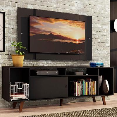 Rack Madesa e Painel Para Tv Até 58" com Pés Preto 8nd8
