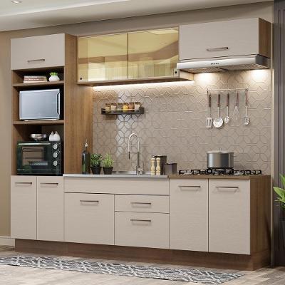 Armário De Cozinha Completa 270cm Rustic/crema Agata Madesa 03 Rustic/crema