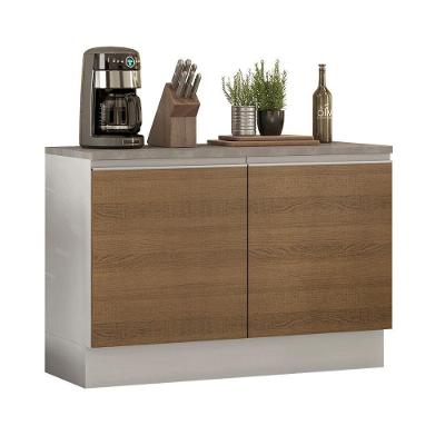 Balcão de Pia Madesa Glamy 120Cm 2 Porta Tampo Branco Rustic