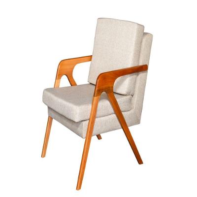Poltrona Decorativa Mona Luxo Dora Bela Cor Bege Linho