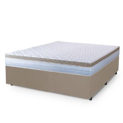 Cama Box Casal Colchão Com Molas Ensacadas 138x188x60cm Dunas Branco/Bege Hellen