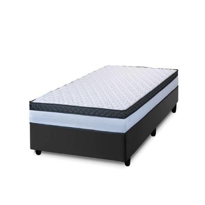 Cama Box Solteiro Colchão Com Molas Ensacadas 88x188x60cm Dunas Branco/Preto Hellen