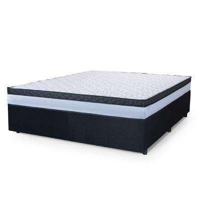Cama Box Casal King Colchão Com Molas Ensacadas 193x203x60cm Dunas Branco/Preto Hellen