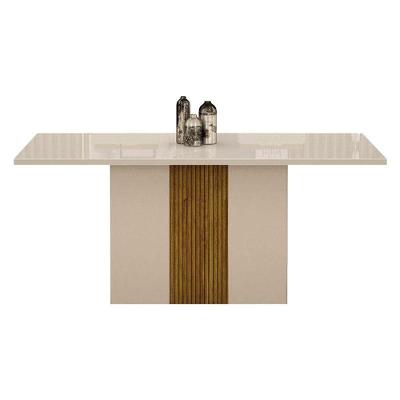 Mesa De Jantar Doha 160x80 Reto Off White Freijó Decor Off - Leifer Móveis