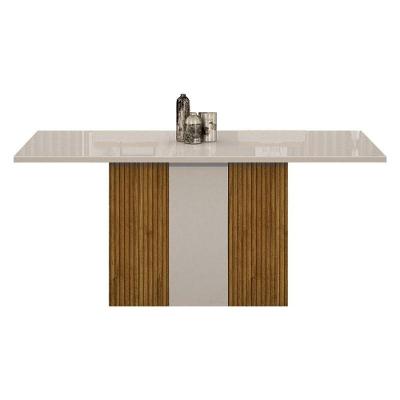 Mesa De Jantar Doha 160x80 Reto Freijó Decor Off White - Leifer Móveis