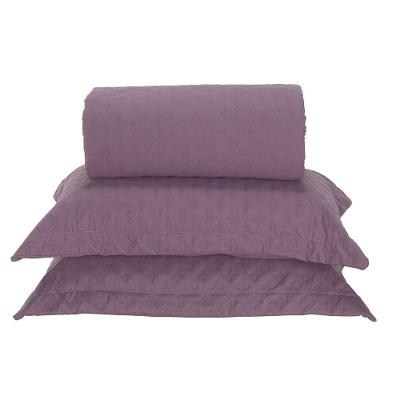 Cobre Leito Queen Milão Dupla Face Micropercal 200 Fios 3 Peças - Rose Cassis