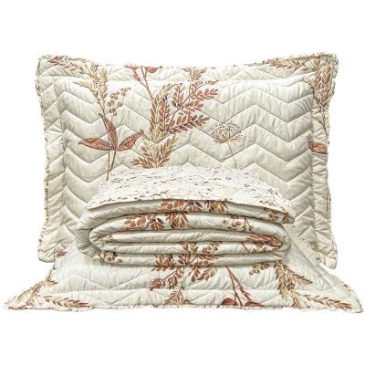 Cobre Leito King Confort Print Micropercal 300 Fios Toque De Algodão 3 Peças - Flores Damasco