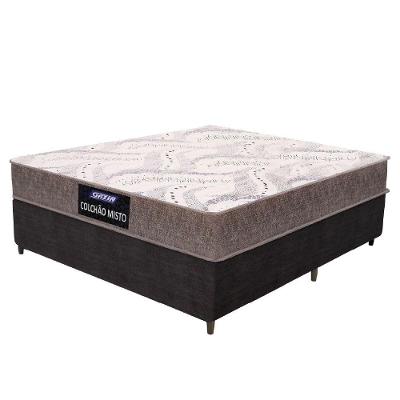 Cama Box Casal Gazin Colchão Com Espuma 138x188x55cm Camboriu Suporta Até 120 Kg Por Pessoa Marrom