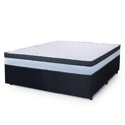 Cama Box Casal Queen Colchão Com Molas Ensacadas 158x198x60cm Dunas Branco/Preto Hellen