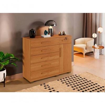 Cômoda Milão 6 Gavetas 1 Porta Benetil Móveis - Cinamomo