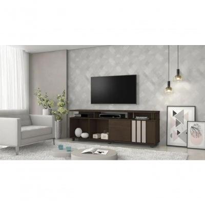 Rack Atraente Para Tv 70" Jcm Movelaria Café Soft/off