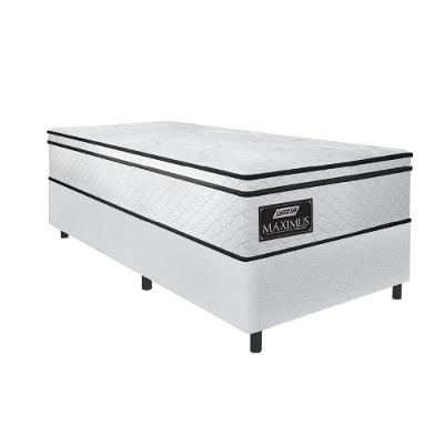Cama Box Solteiro Gazin Colchão Molas Ensacadas 88x188x62cm Maximus Branco