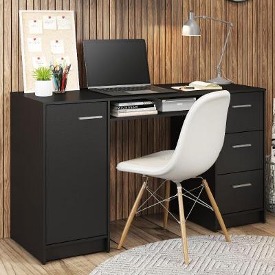 Escrivaninha para Computador Alaska 3 Gavetas Preto