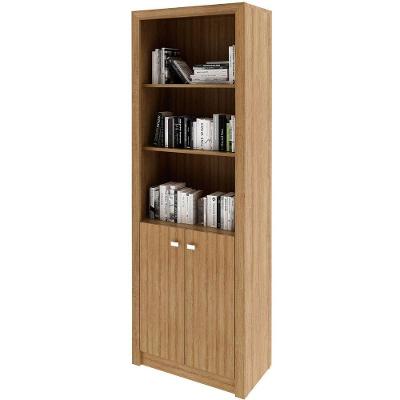 Estante Armário Alta Livreiro Multiuso Office 2 Portas Amêndoa