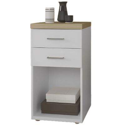 Gaveteiro Para Escritório Com 2 Gavetas E Nicho Loke Olmo/branco