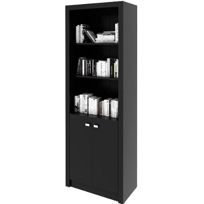 Estante Armário Alta Livreiro Multiuso Office 2 Portas Preto
